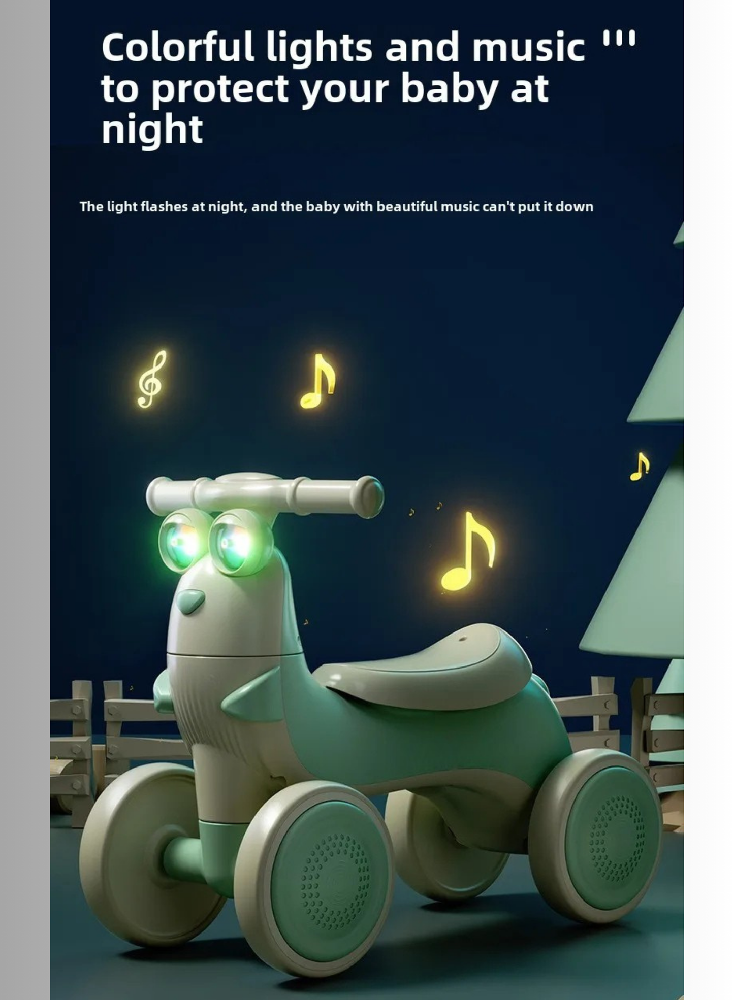 Toddler Balance Car | 4-Wheel Pedal-Free Ride with Music & Glow Lights (Ages 1–3)