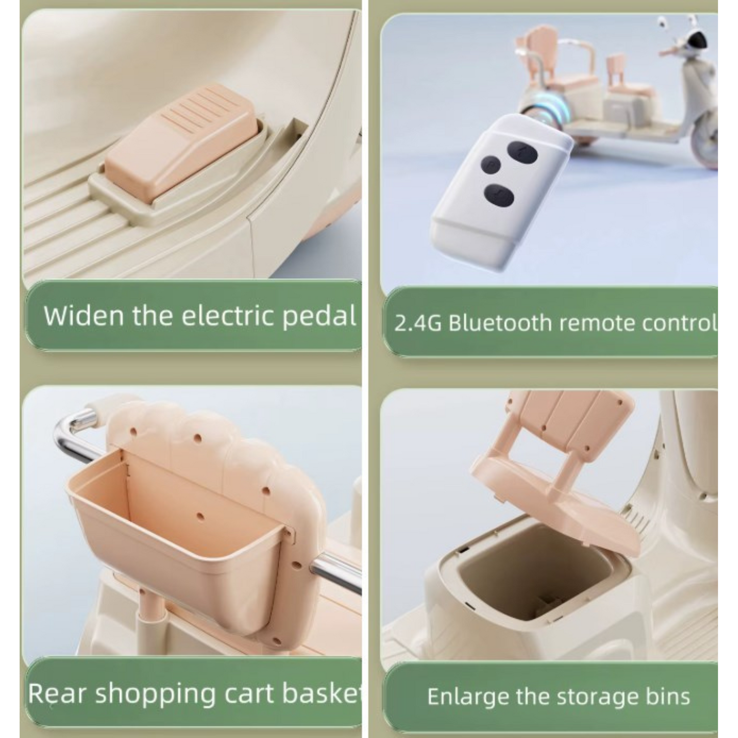 Kids Electric Ride-On Motorcycle Toy – 2-Seater, 3-Wheel Design with Music, Lights & Rechargeable Battery