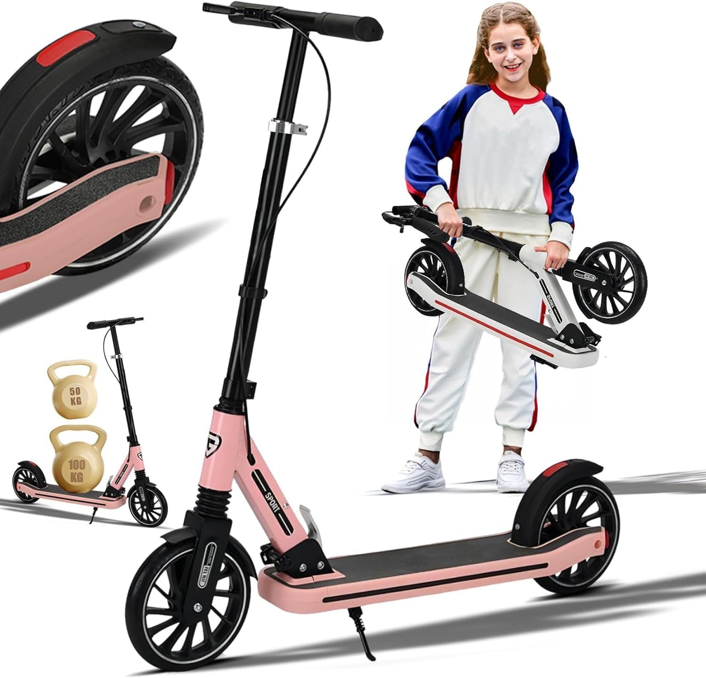 Foldable Kick Scooter for Kids & Teens | Lightweight, Durable, and Fun for Outdoor Rides | Black