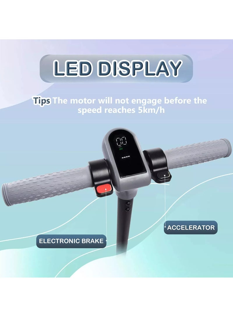 Kids Electric Scooter with LED Display & Bluetooth | 3 Speed Modes, Fun Ride for Kids & Teens | Grey