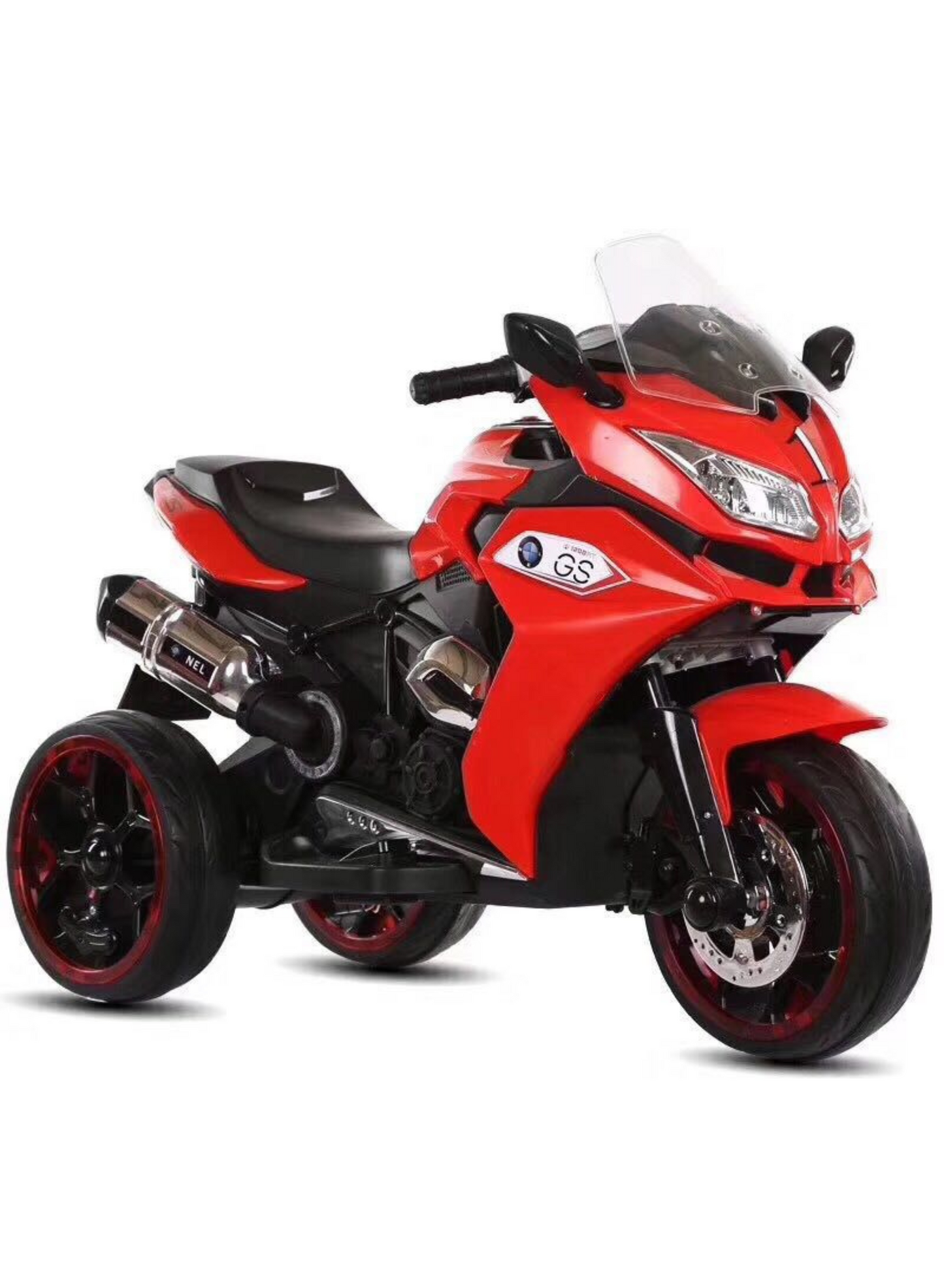 Electric 3-Wheel Ride-On Motorcycle for Kids – LED Lights, Music & Rechargeable Battery, White