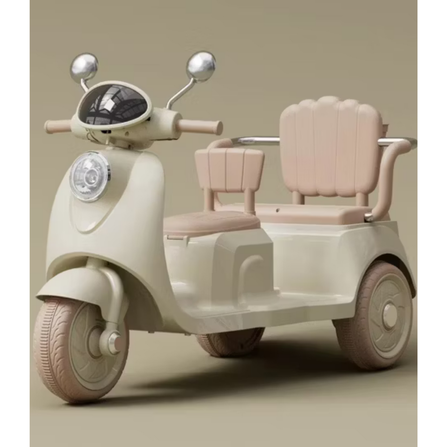 Kids Electric Ride-On Motorcycle Toy – 2-Seater, 3-Wheel Design with Music, Lights & Rechargeable Battery