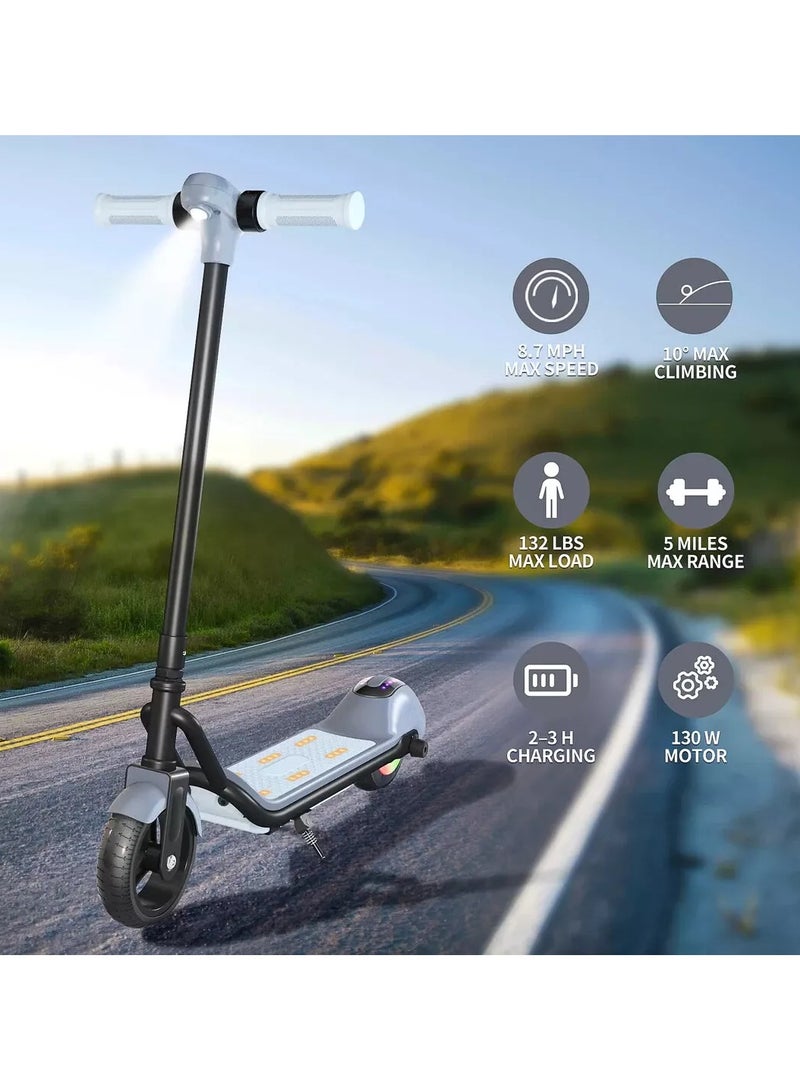 Kids Electric Scooter with LED Display & Bluetooth | 3 Speed Modes, Fun Ride for Kids & Teens | Grey