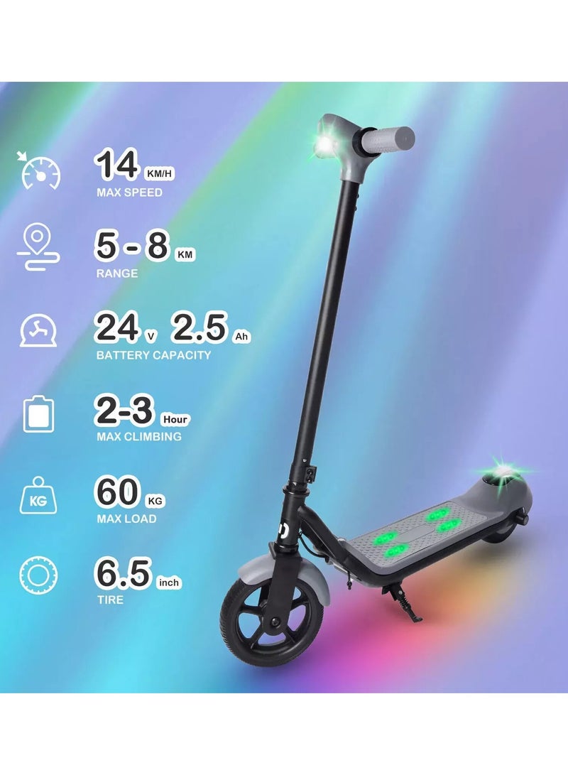 Kids Electric Scooter with LED Display & Bluetooth | 3 Speed Modes, Fun Ride for Kids & Teens | Grey