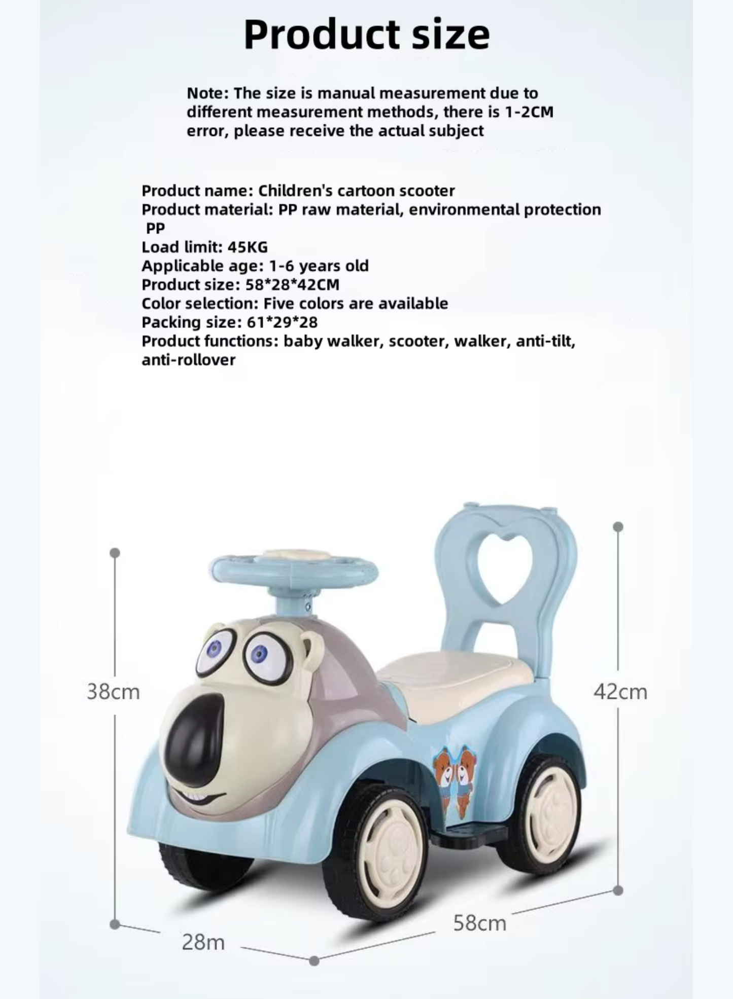 Baby Ride-On Car for Kids | Push Car with Music & Fun Design (Ages 1–3)