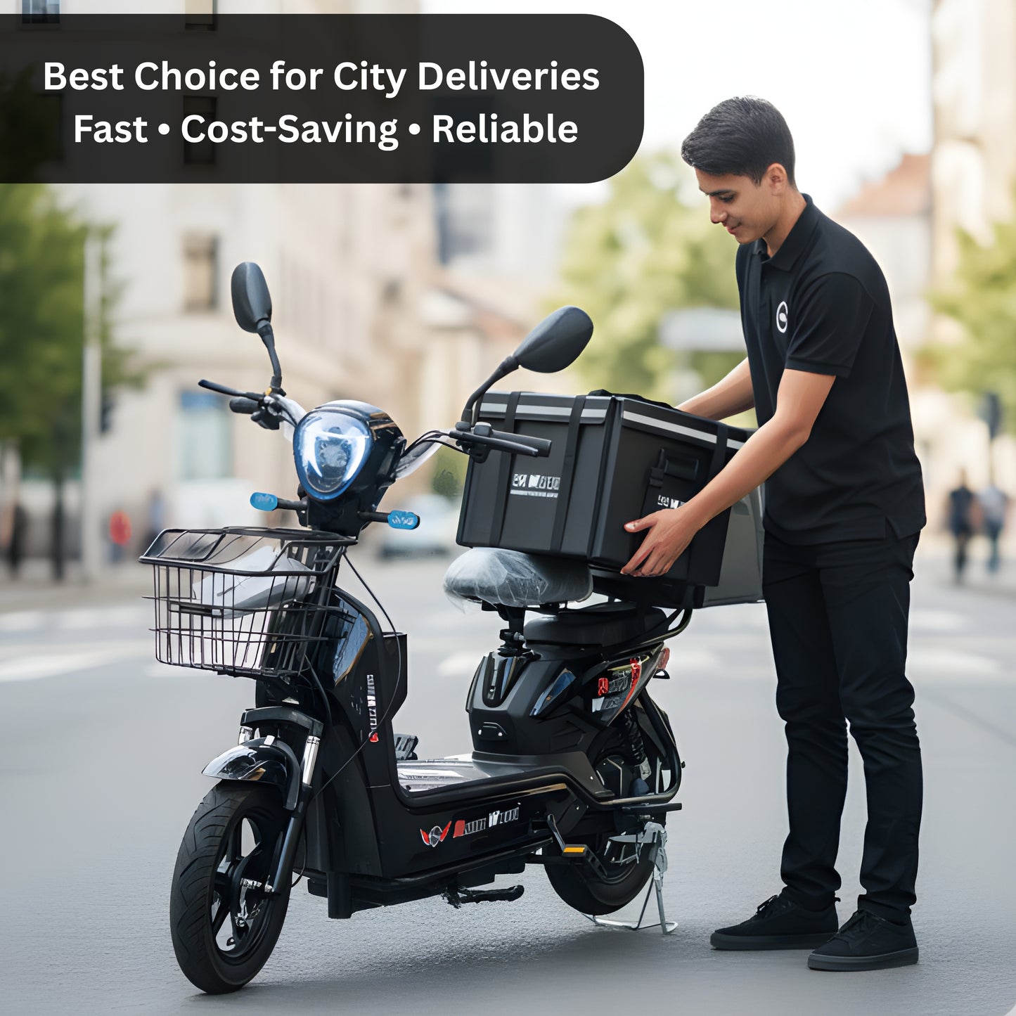 JY14 Electric Scooter 48V 12Ah | 350W Motor | 2-Seater Delivery Scooter | Up to 60 KM/H | Fully Assembled