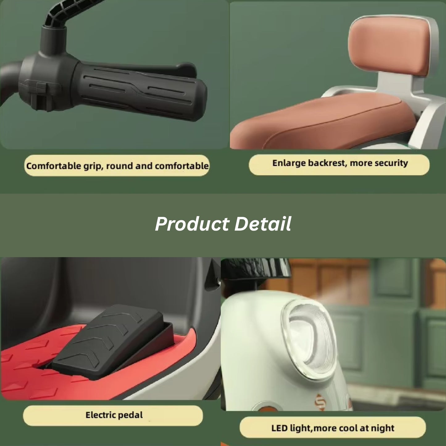 Electric 3-Wheel Ride On Motorcycle for Kids (2–8 Years) | Rechargeable Battery Sports Bike with Lights & Music | Baby Pink