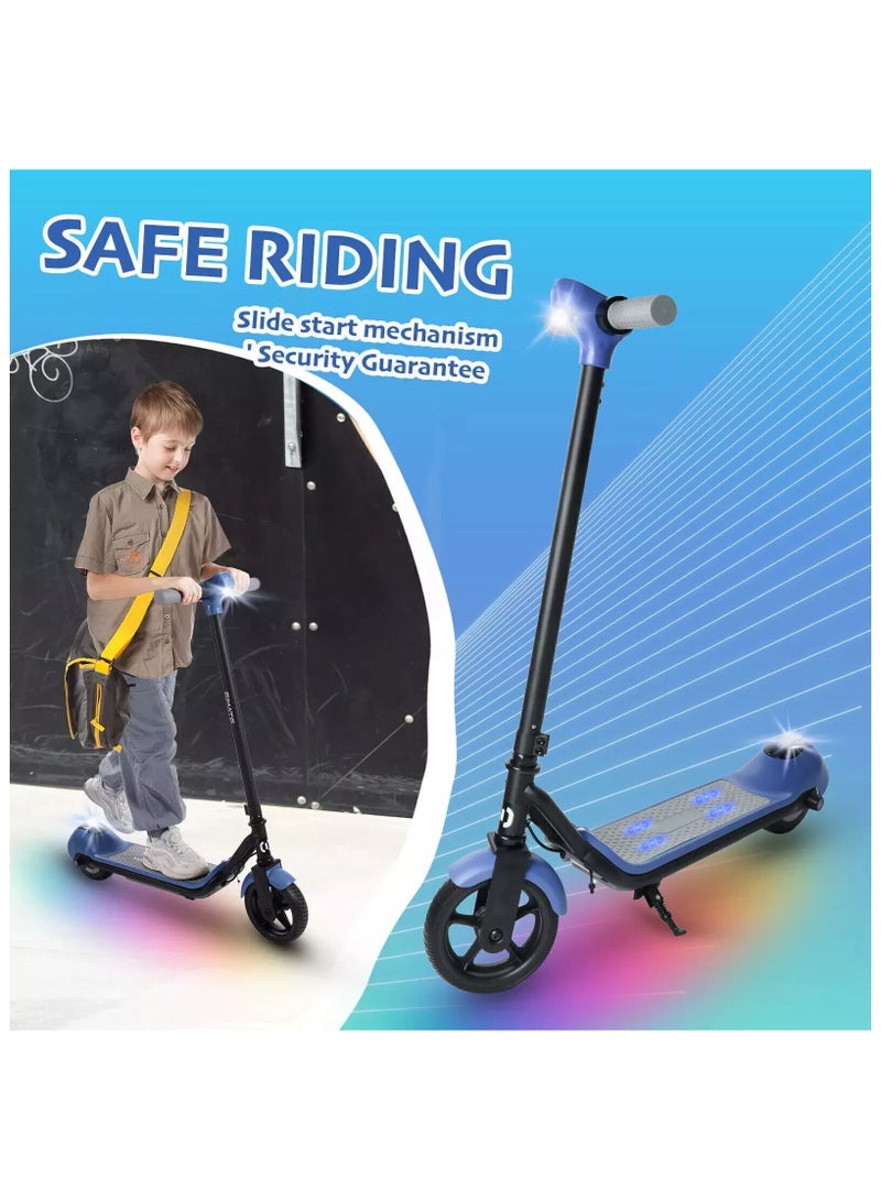 Kids Electric Scooter with LED Display & Bluetooth | 3 Speed Modes, Fun Ride for Kids & Teens | Blue