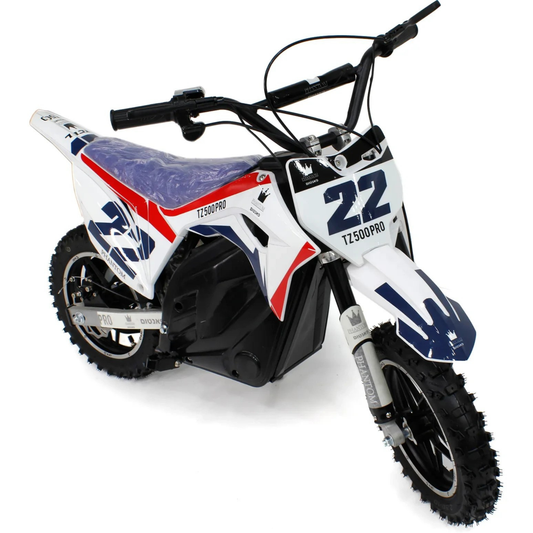 TZ500 Kids Electric Dirt Bike – 500W Off-Road Motorcycle with Dual Suspension, 3 Speed Modes & Long-Range Battery
