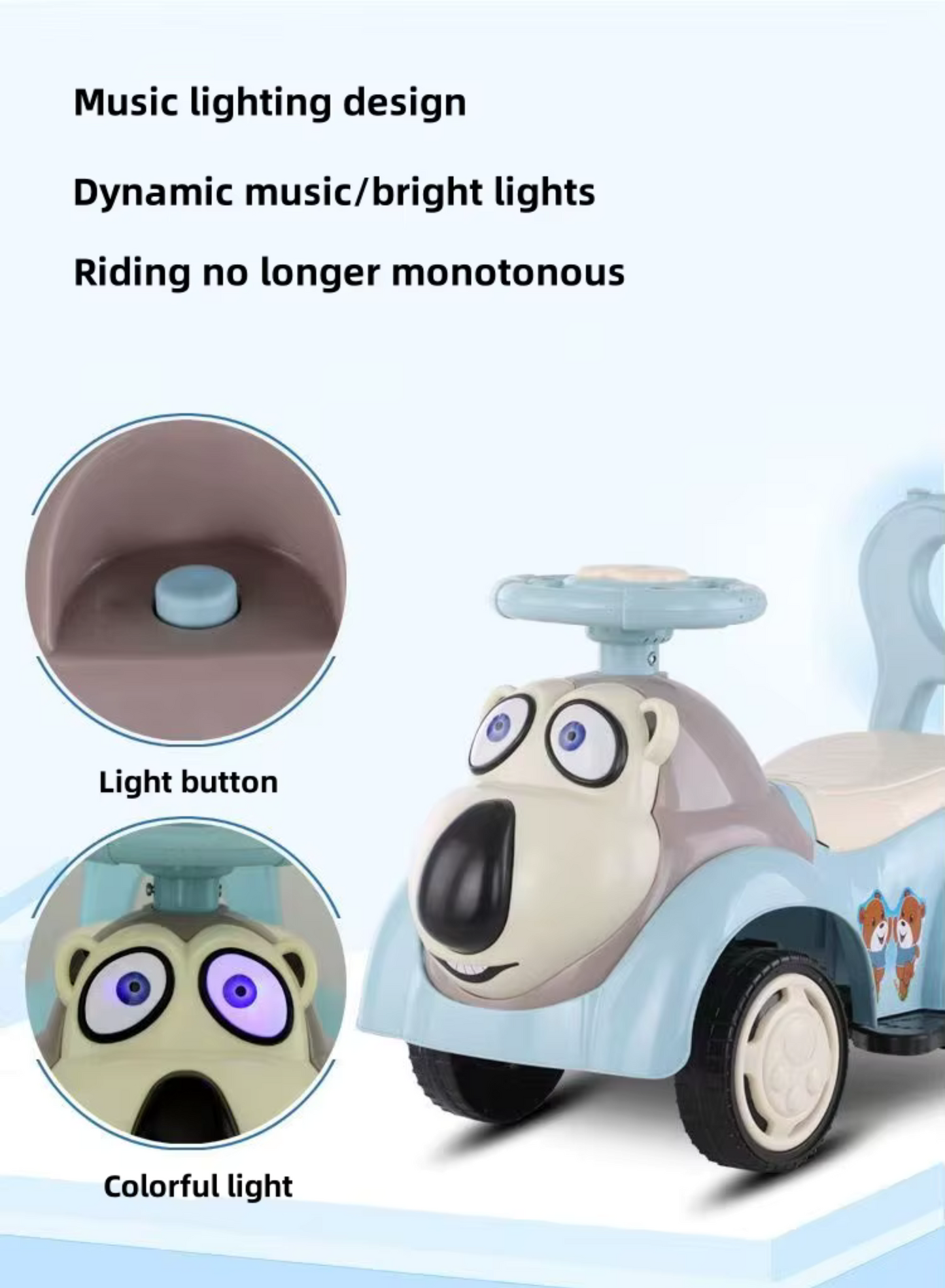 Baby Ride-On Car for Kids | Push Car with Music & Fun Design (Ages 1–3)