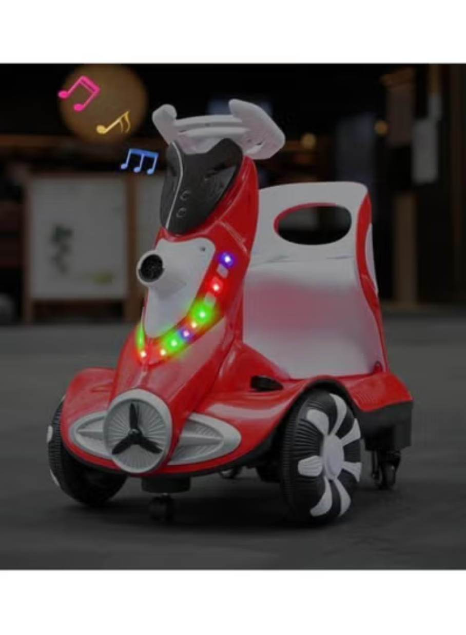 6V Dual Motor Kids Ride-On Car with Bubble Maker, Music & LED Lights – Push & Ride Electric Vehicle, Red