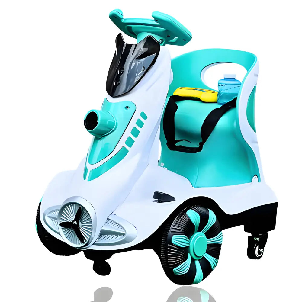 ’6V Dual Motor Kids Ride-On Car with Bubble Maker Music & LED Lights – Push & Ride Electric Vehicle Green’