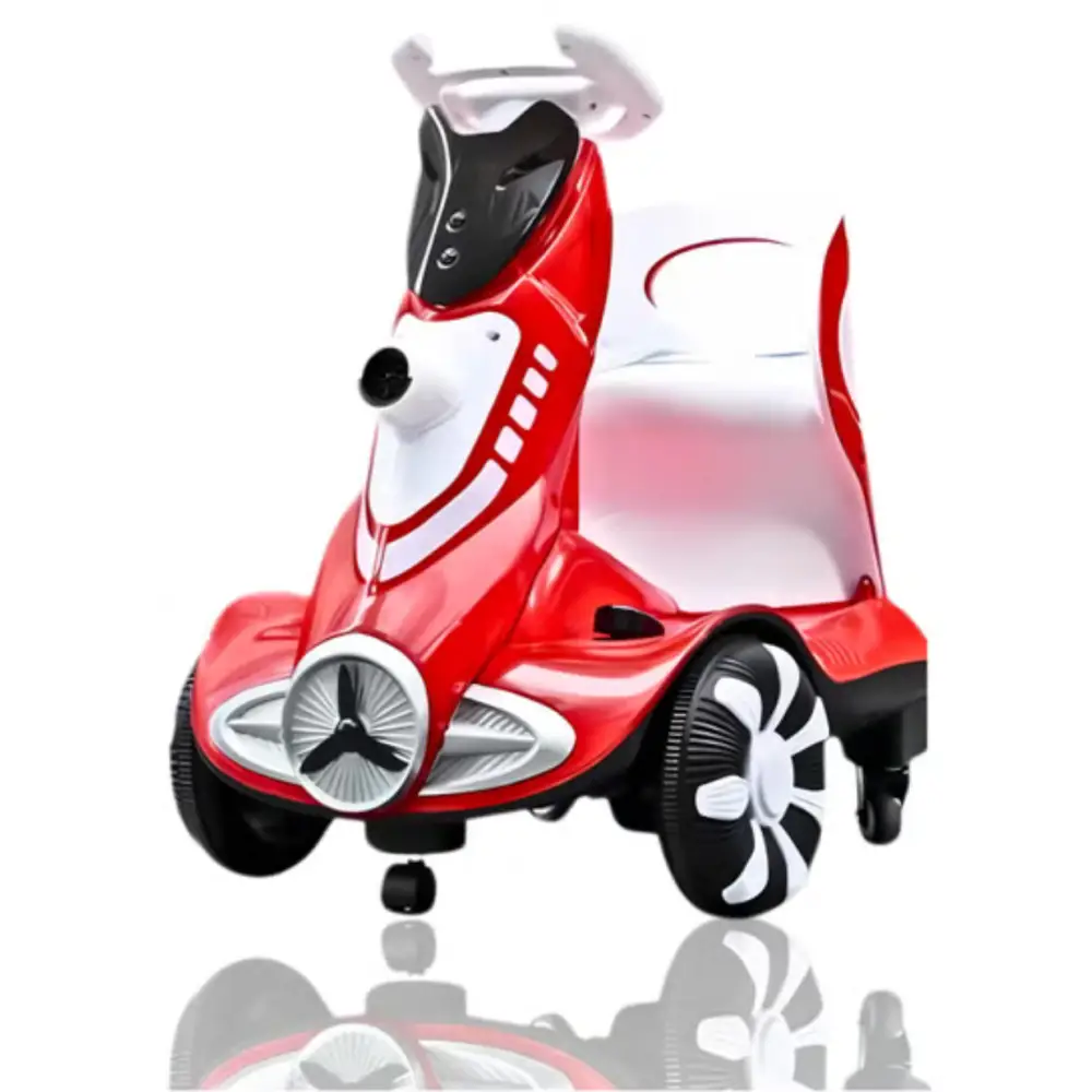 ’6V Dual Motor Kids Ride-On Car with Bubble Maker Music & LED Lights – Push & Ride Electric Vehicle Green’ - Red