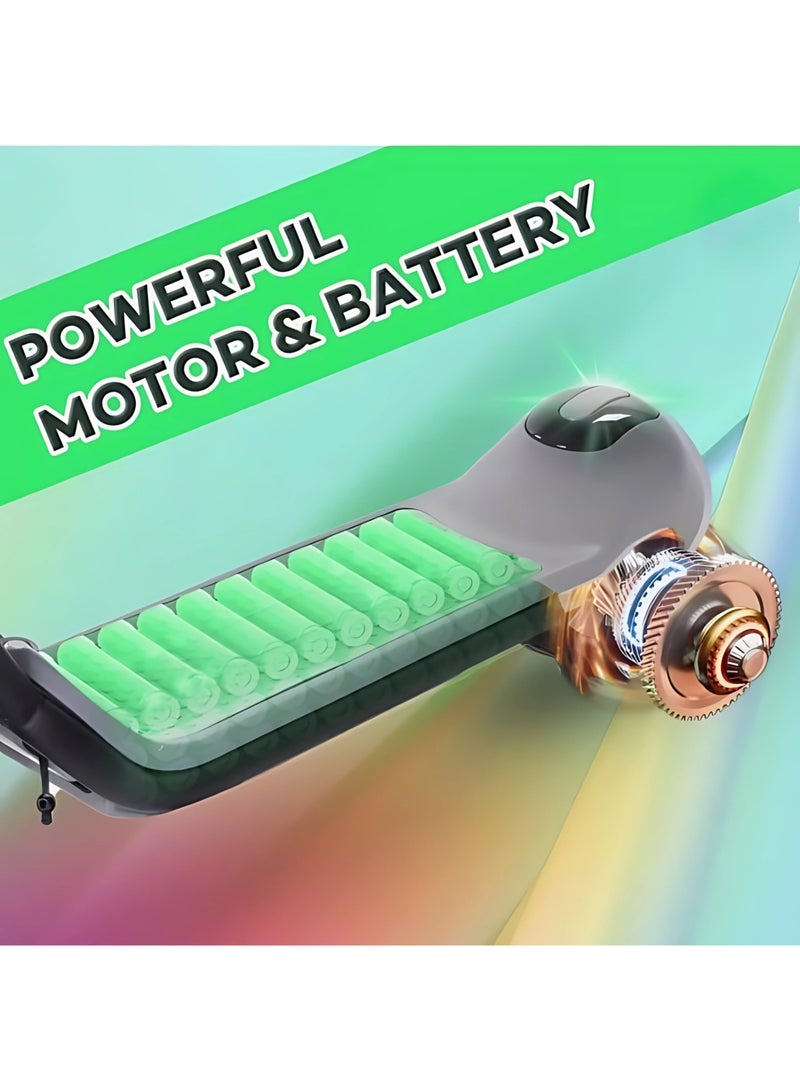 Kids Electric Scooter with LED Display & Bluetooth | 3 Speed Modes, Fun Ride for Kids & Teens | Grey