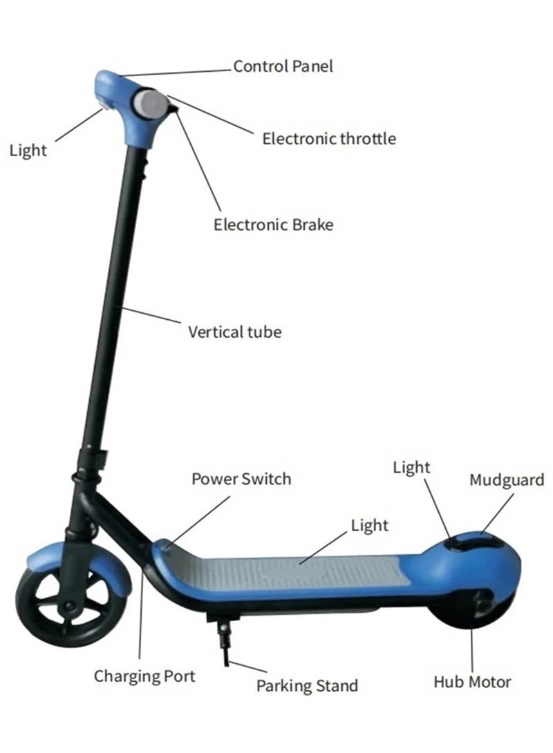 Kids Electric Scooter with LED Display & Bluetooth | 3 Speed Modes, Fun Ride for Kids & Teens | Pink