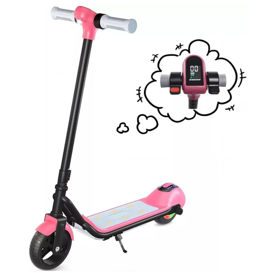 Kids Electric Scooter with LED Display & Bluetooth | 3 Speed Modes, Fun Ride for Kids & Teens | Pink