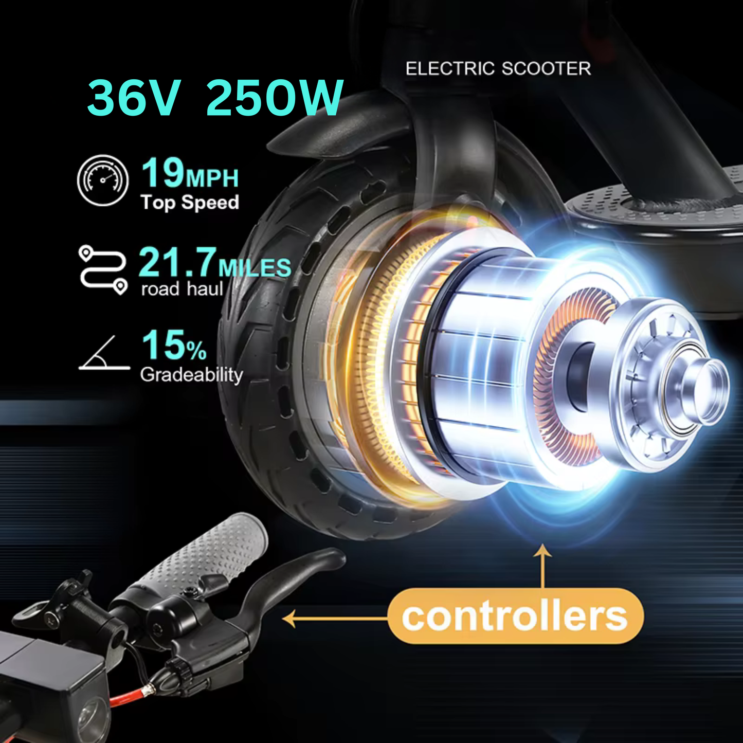 HT01 Electric Bike 36V for Adults | 250W Motor | 25 km/h Speed | 6.6 Ah Battery | Up to 90 kg Load