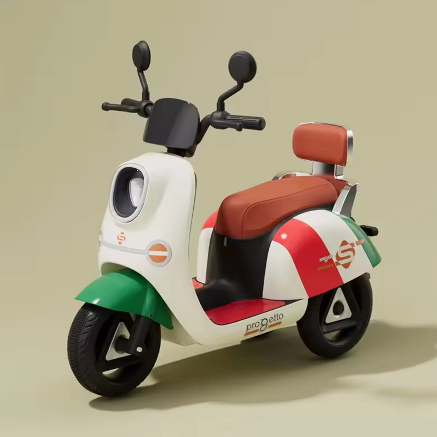 Electric 3-Wheel Ride On Motorcycle for Kids (2–8 Years) | Rechargeable Battery Sports Bike with Lights & Music | Orange