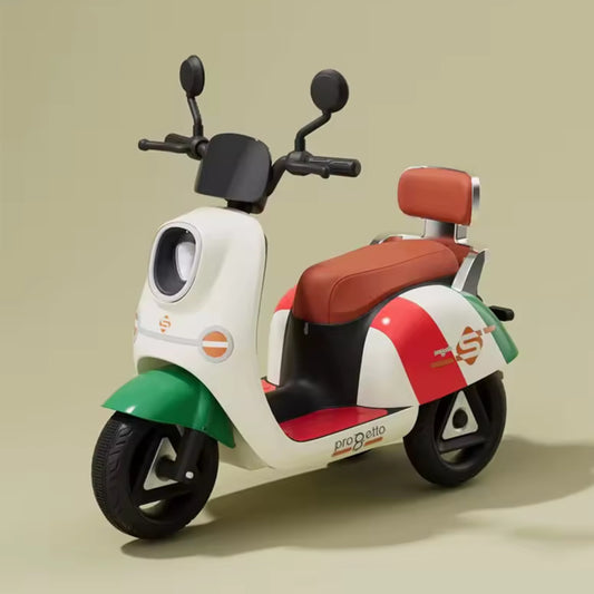 Electric 3-Wheel Ride On Motorcycle for Kids (2–8 Years) | Rechargeable Battery Sports Bike with Lights & Music | White