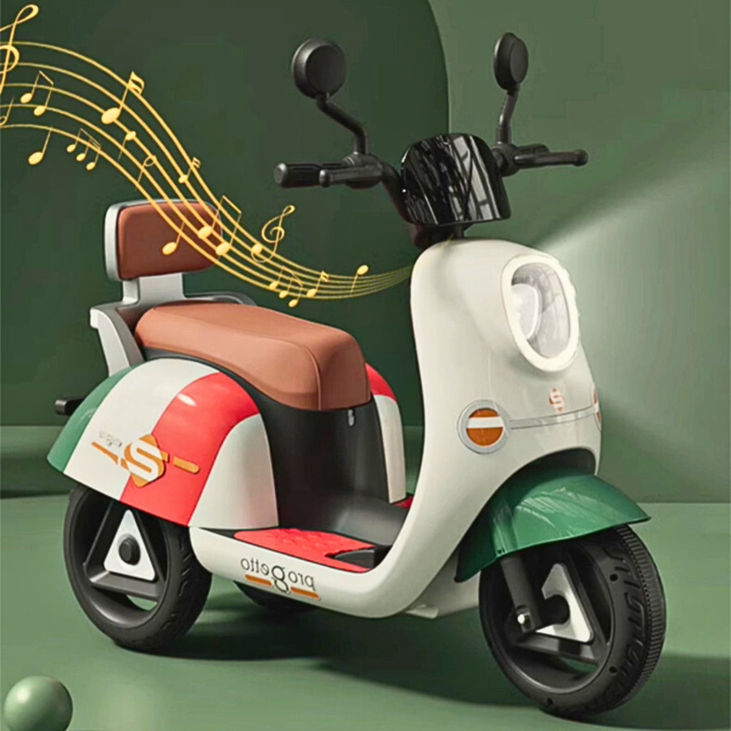 Electric 3-Wheel Ride On Motorcycle for Kids (2–8 Years) | Rechargeable Battery Sports Bike with Lights & Music | White